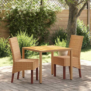 Esszimmerstühle 2 Stk. Braun Natürliches Rattan