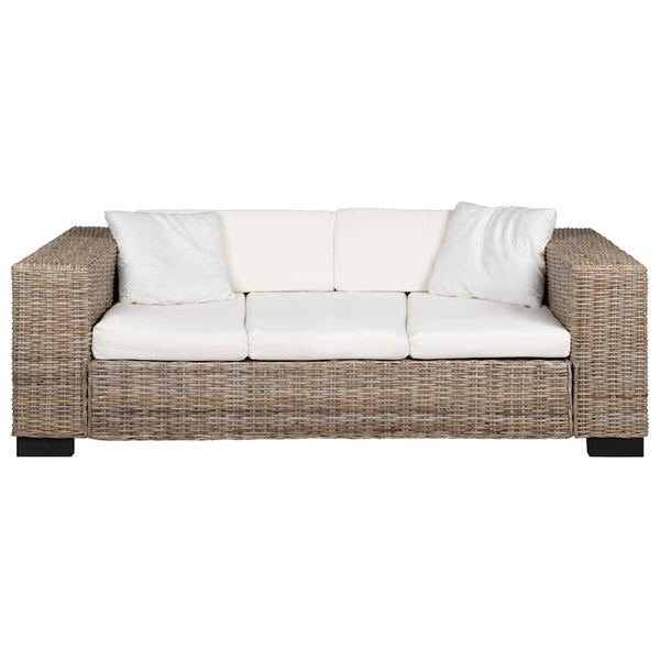 3-Sitzer Sofa Echtes Rattan