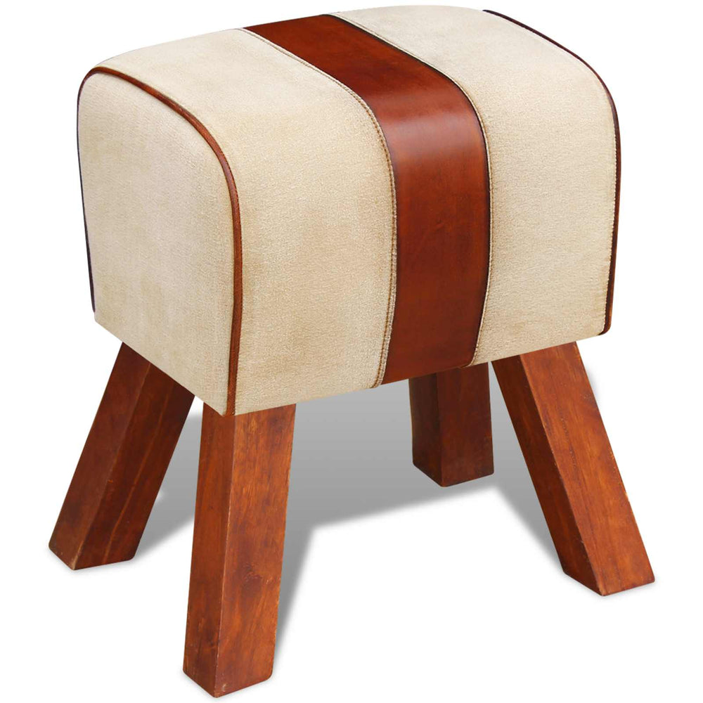 Bücherhocker Braun Leder