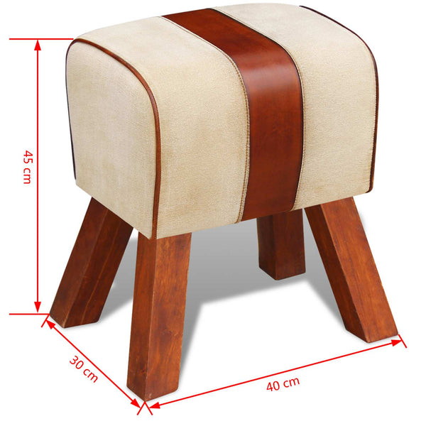 Bücherhocker Braun Leder
