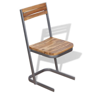 Esszimmerstühle 2 Stk. Massivholz Teak
