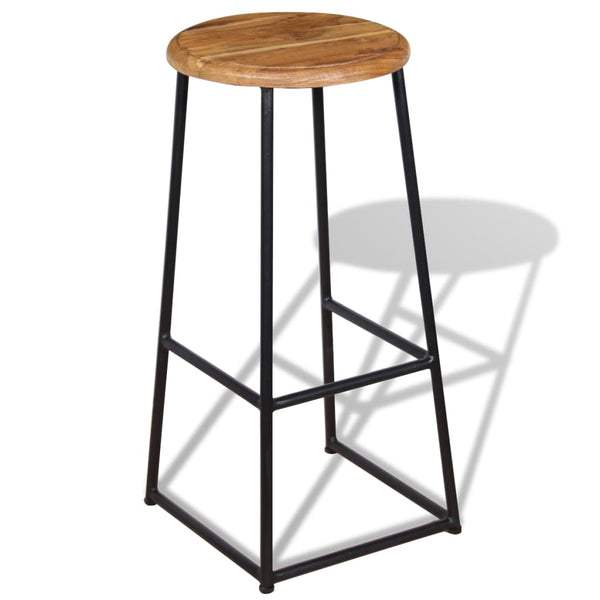 vidaXL Tabourets de bar 2 pcs Bois de teck massif