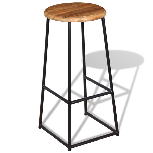 vidaXL Tabourets de bar 2 pcs Bois de teck massif