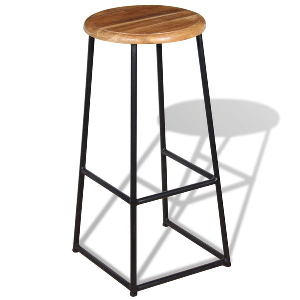 vidaXL Tabourets de bar 2 pcs Bois de teck massif