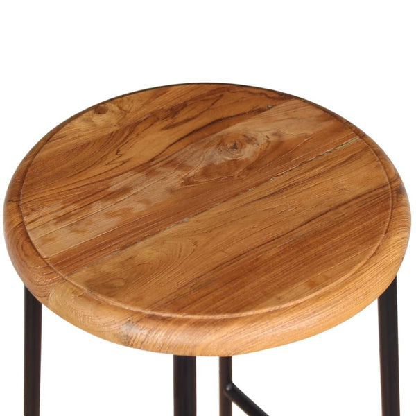 vidaXL Tabourets de bar 2 pcs Bois de teck massif