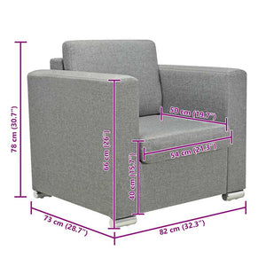 Sessel Hellgrau Stoff