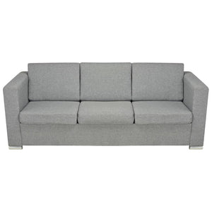 3-Sitzer-Sofa Stoff Hellgrau