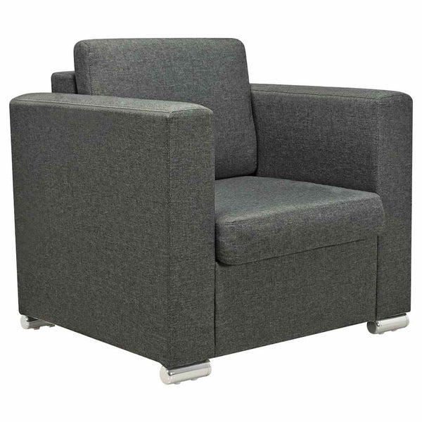 vidaXL Fauteuil Gris foncé Tissu