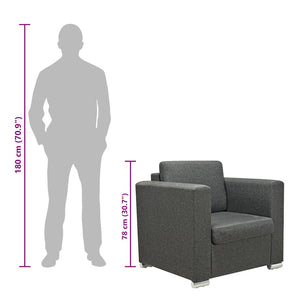 vidaXL Fauteuil Gris foncé Tissu