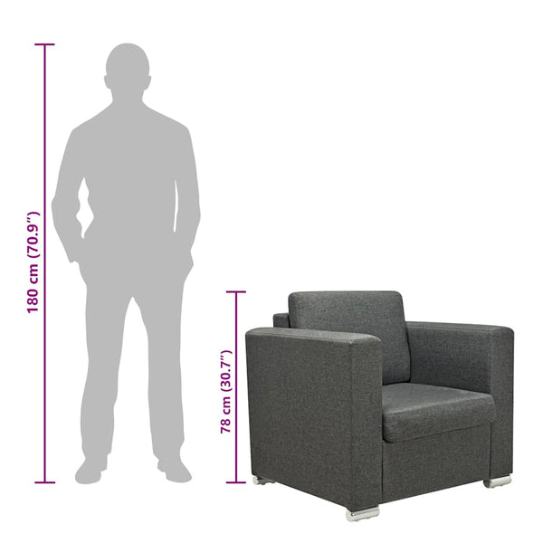 vidaXL Fauteuil Gris foncé Tissu