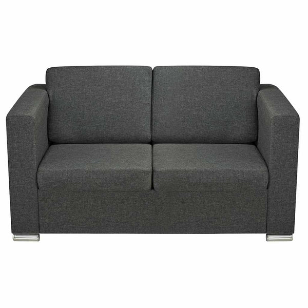 Sofa 2-Sitzer Stoff Dunkelgrau
