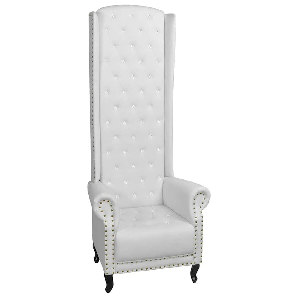 vidaXL High Back Armchair White Faux Leather