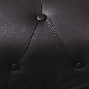 Chesterfield-Ecksofa 5-Sitzer Kunstleder Schwarz