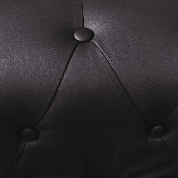 Chesterfield-Ecksofa 5-Sitzer Kunstleder Schwarz