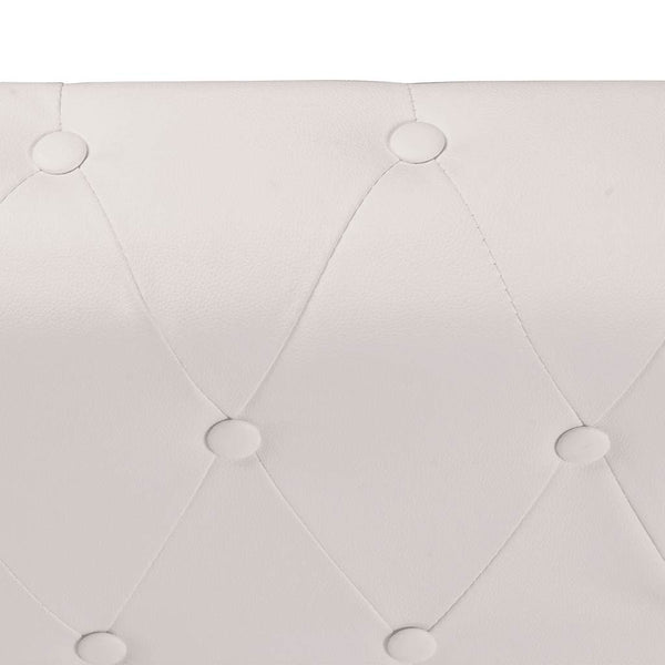 Chesterfield-Ecksofa 6-Sitzer Kunstleder Weiß