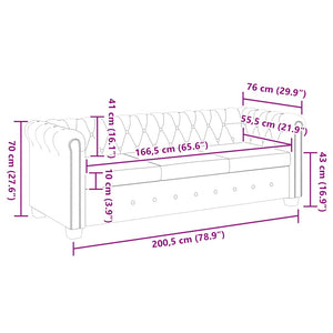 Chesterfield-Sofa 3-Sitzer Kunstleder Braun