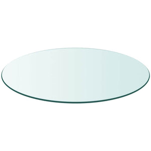 Tischplatte aus gehärtetem Glas rund 80 cm
