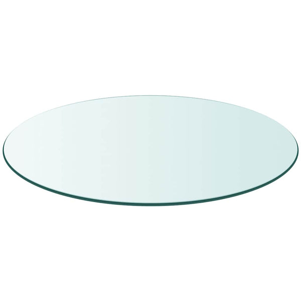 Tischplatte aus gehärtetem Glas rund 80 cm
