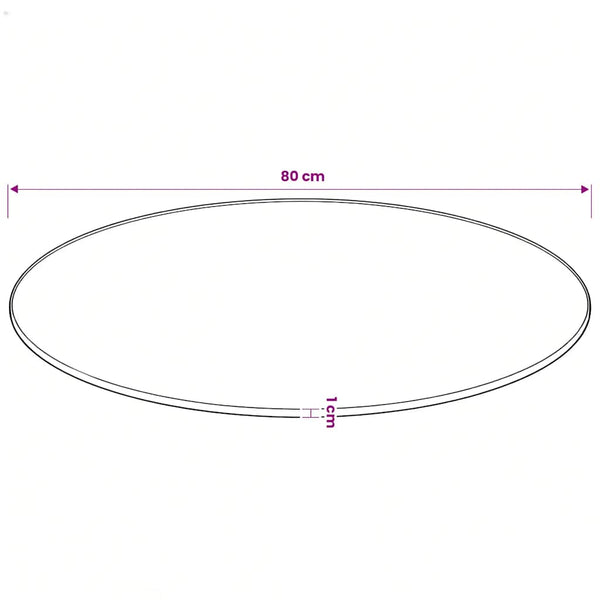 Tischplatte aus gehärtetem Glas rund 80 cm