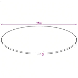 Tischplatte aus gehärtetem Glas rund 80 cm
