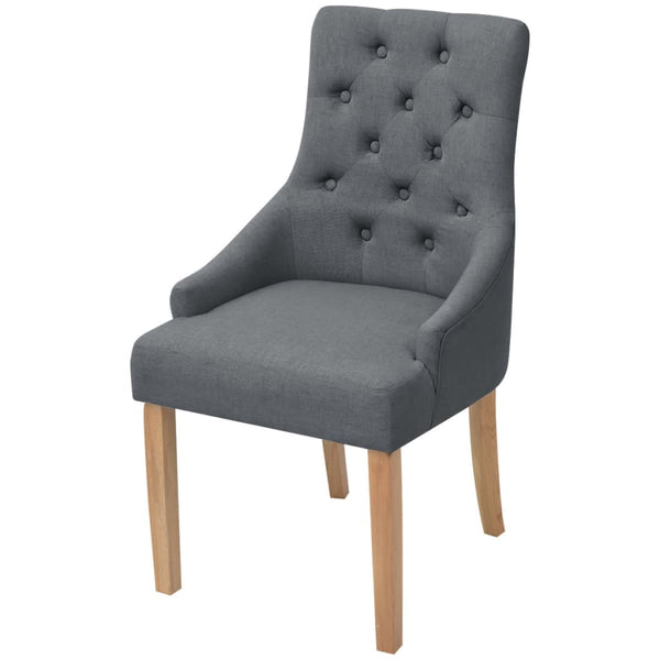 vidaXL Dining Chairs 2 pcs Dark Grey Fabric