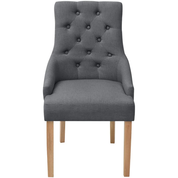 vidaXL Chaises de salle à manger 2 pcs Tissu gris foncé