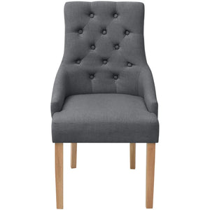 vidaXL Dining Chairs 2 pcs Dark Grey Fabric