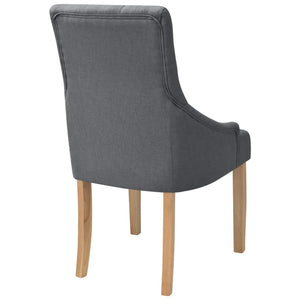 vidaXL Chaises de salle à manger 2 pcs Tissu gris foncé
