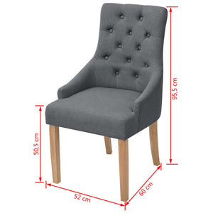 vidaXL Chaises de salle à manger 2 pcs Tissu gris foncé
