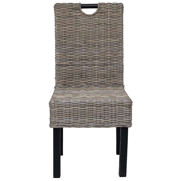 Esszimmerstuhl 2 Stk. Kubu-Rattan Mangoholz