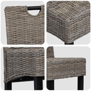 Esszimmerstuhl 2 Stk. Kubu-Rattan Mangoholz