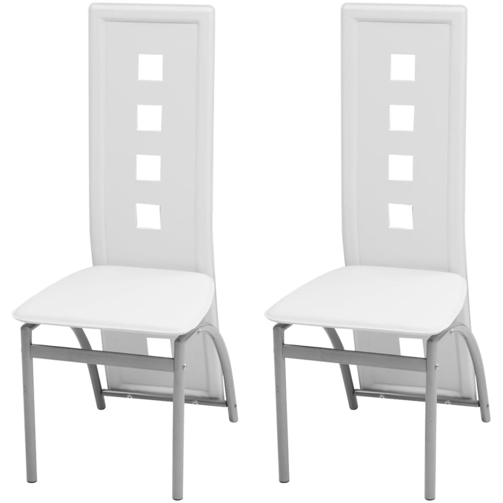 vidaXL Chaises de salle à manger 2 pcs Similicuir blanc