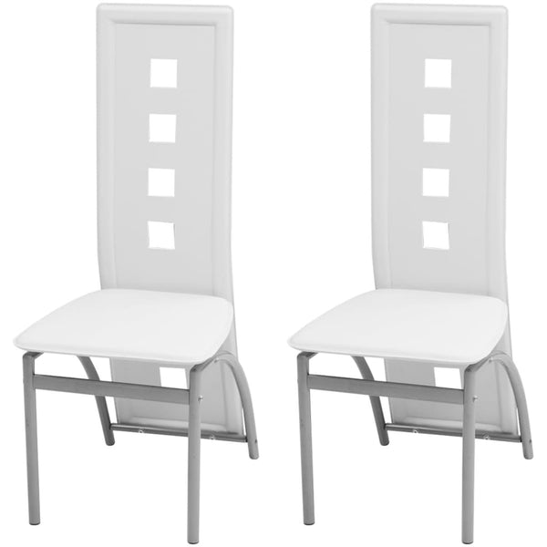 vidaXL Chaises de salle à manger 2 pcs Similicuir blanc