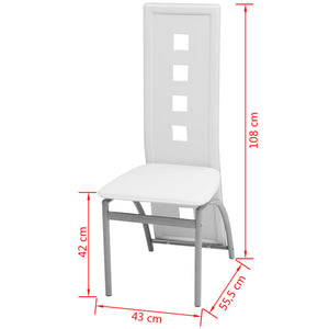 vidaXL Chaises de salle à manger 2 pcs Similicuir blanc