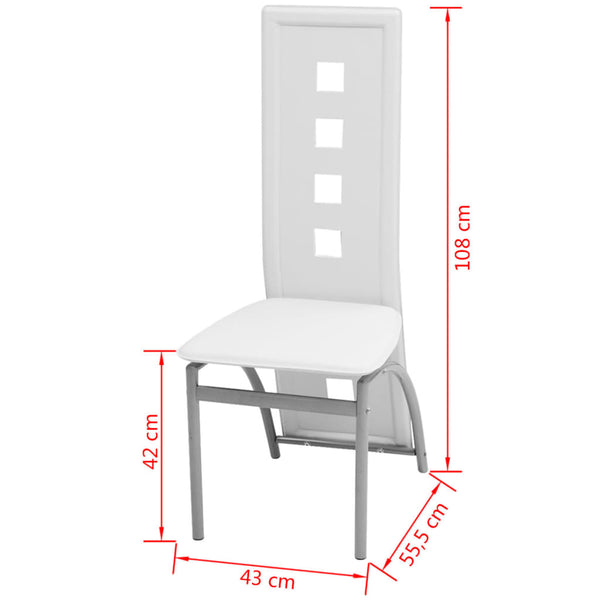 vidaXL Chaises de salle à manger 2 pcs Similicuir blanc