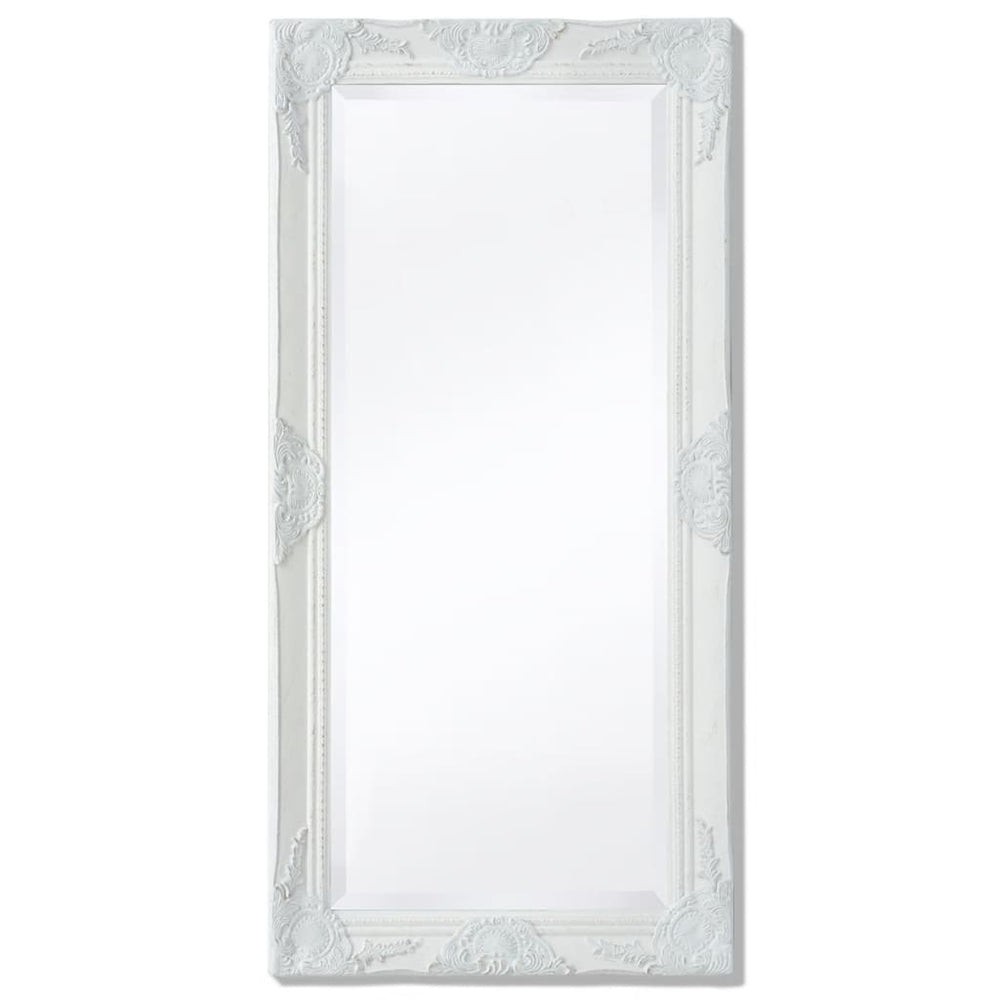 vidaXL Miroir mural baroque 100x50 cm blanc