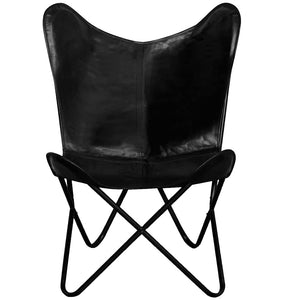 Butterfly-Sessel Schwarz Echtleder