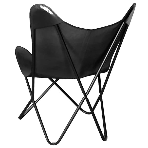 Butterfly-Sessel Schwarz Echtleder