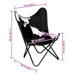 Butterfly-Sessel Schwarz Echtleder