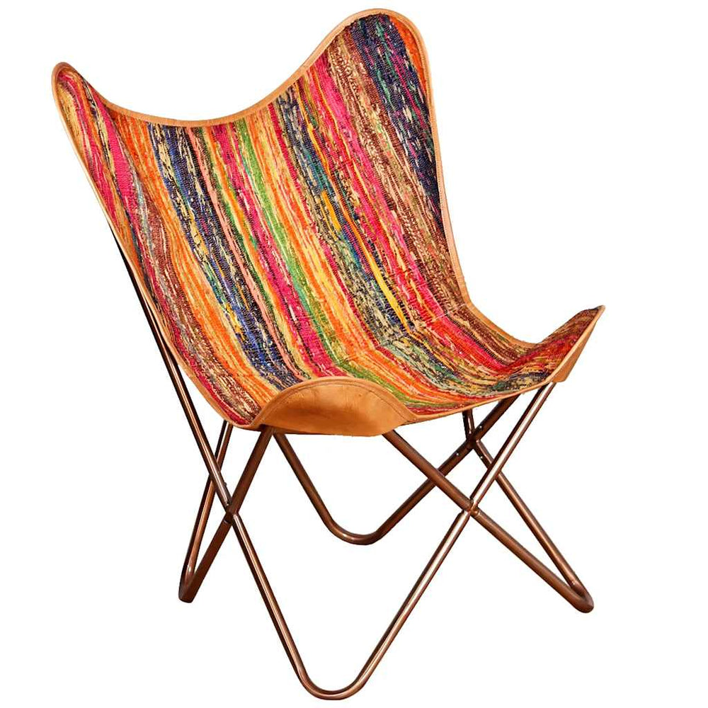 Butterfly-Sessel Mehrfarbig Chindi-Stoff