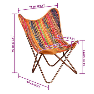 Butterfly-Sessel Mehrfarbig Chindi-Stoff