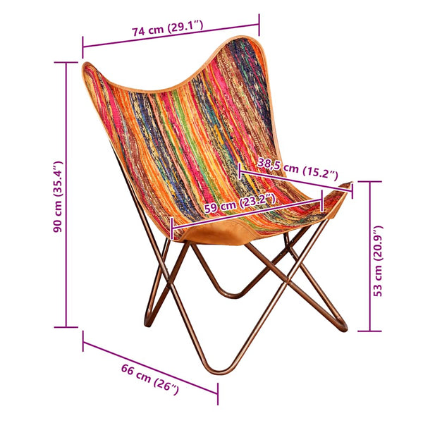 Butterfly-Sessel Mehrfarbig Chindi-Stoff