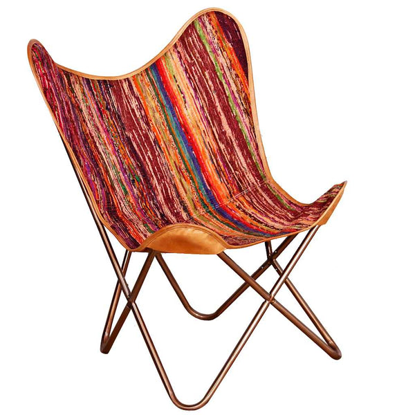 Butterfly-Sessel Mehrfarbig Chindi-Stoff
