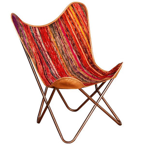 Butterfly-Sessel Mehrfarbig Chindi-Stoff