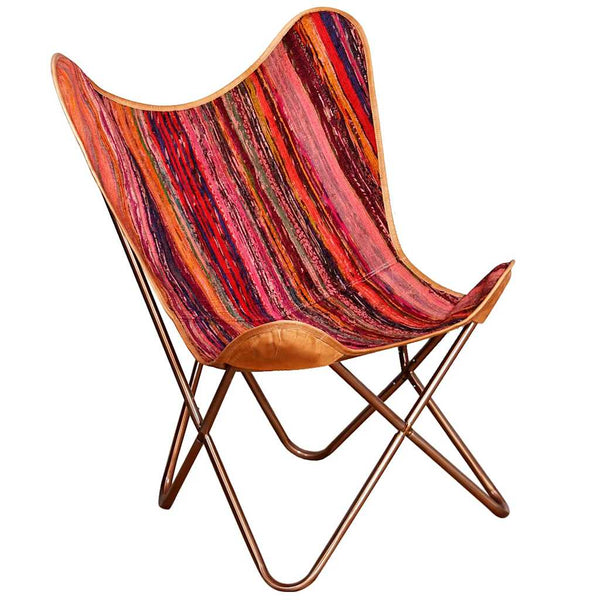 Butterfly-Sessel Mehrfarbig Chindi-Stoff