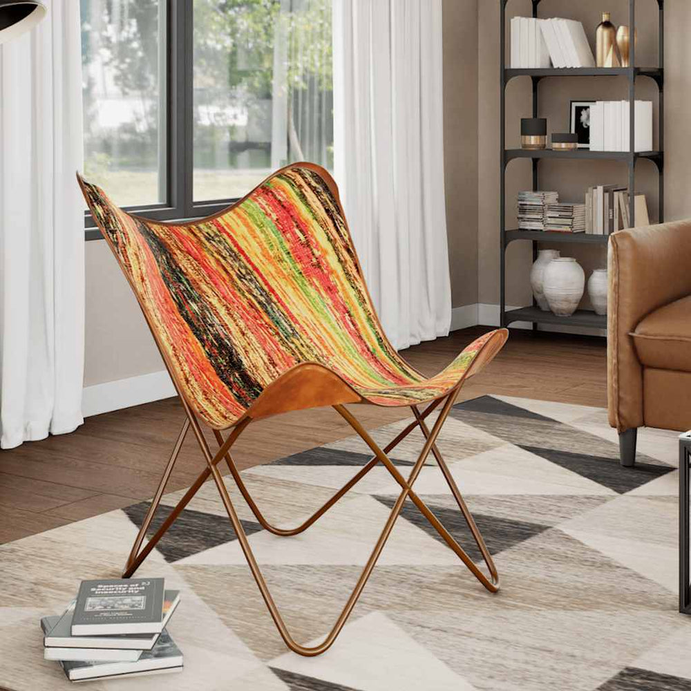 Butterfly-Sessel Mehrfarbig Chindi-Stoff