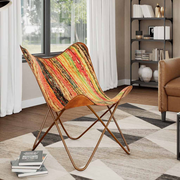 Butterfly-Sessel Mehrfarbig Chindi-Stoff