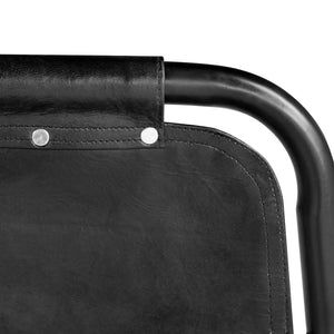 vidaXL Dining Chairs 2 pcs Black Genuine Leather