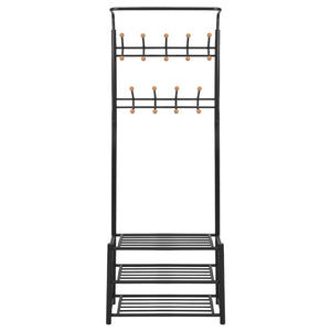 Garderobe mit Schuhablage 68×32×182,5 cm Schwarz