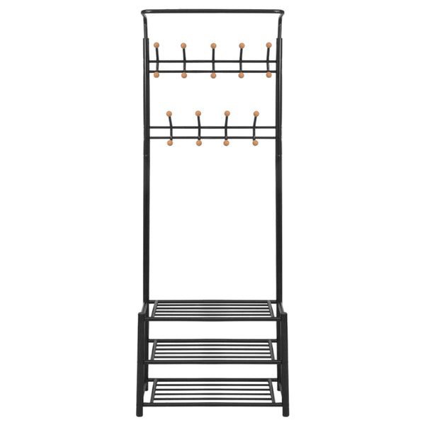 Garderobe mit Schuhablage 68×32×182,5 cm Schwarz